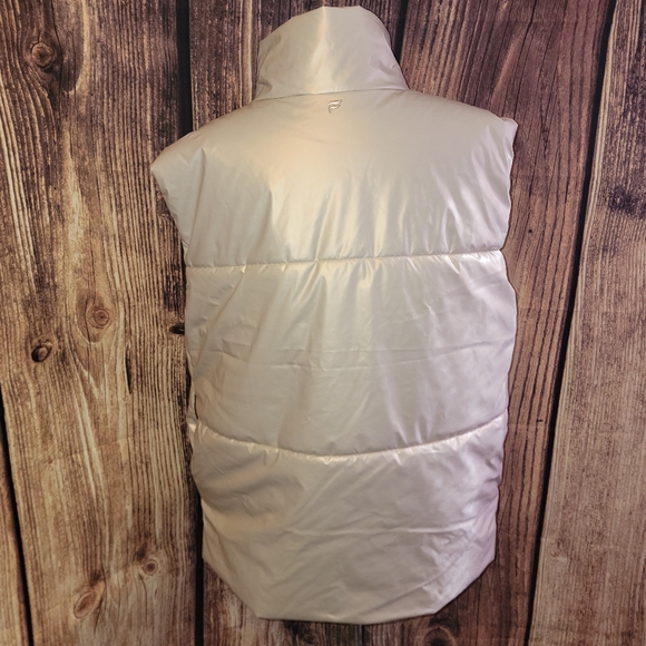 Fabletics Oversized Puffer Vest Size S Natural Blush/Bronzed Brown - Picture 5 of 10